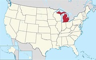 Michigan Karte - Vereinigte Staaten