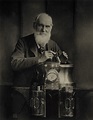 Sir William Thomson, Baron Kelvin, 1824 - 1907. Scientist, resting on a ...