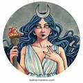 Selene Greek Goddess of the Moon Painting. PRINT. 8inx10in. | Etsy Luna ...