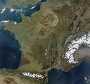 Map of France satellite: sky view and view from satellite of France