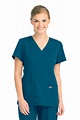 Grey's Anatomy Women's 4153 3 Pocket Mock Wrap Scrub Top | eBay