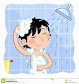 Daily Routine - Taking A Shower Stock Illustration - Illustration of ...