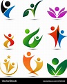 Collection wellness people logo design template Vector Image