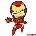 How to draw chibi Iron Man - Sketchok easy drawing guides