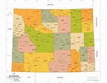 Buy Wyoming Zip Code Map With Counties online