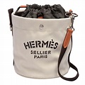 HERMES SELLIER系列帆布可拆內袋水桶肩背包(白) | 歐系精品包/配件 | Yahoo奇摩購物中心