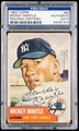 Lot - 1953 Topps #82 Mickey Mantle autographed card.