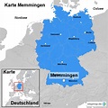 Karte Memmingen von ortslagekarte - Landkarte für Deutschland