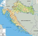 Large physical map of Croatia with roads, cities and airports | Croatia ...