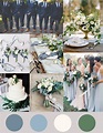 Shades of Dusty Blue, Ivory and Greenery Wedding | Wedding theme colors ...