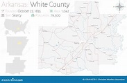 Mapa Do Condado De White Em Arkansas Ilustração do Vetor - Ilustração ...