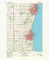 Racine, Wisconsin 1959 (1980) USGS Old Topo Map Reprint 15x15 WI Quad ...