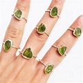 Raw Peridot Gemstone Ring in 925 Sterling Silver - Crystal Of A Kind