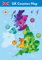UK Counties Map - Geography Sign for Schools - Free P&P