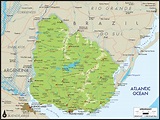 Uruguay Physical Wall Map by GraphiOgre - MapSales