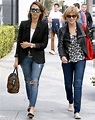 Jessica Alba and her mom Catherine Jensen coordinate in jean jackets ...