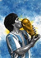 Diego Maradona 1986 World Cup Argentina Football Print | Football ...