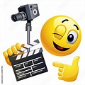 Smiley emoticon like film director. Smiley is shooting the frame for ...