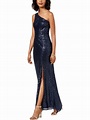 Adrianna Papell Womens Sequined One-Shoulder Evening Dress - Walmart.com