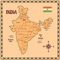 Mapa de la india de estilo plano | Vector Premium