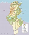 Large physical map of Tunisia | Tunisia | Africa | Mapsland | Maps of ...