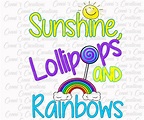 Sunshine Lollipops and Rainbows Digital Sublimation Design - Etsy
