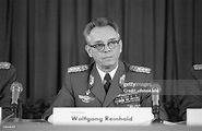 GDR - VIP's Wolfgang Reinhold , East German military, announcing the ...