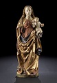 Bedeutende Schnitzfigur einer gotischen Madonna mit Kind - Hampel ...