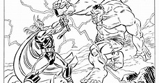 COLOREA TUS DIBUJOS: Thor luchando contra Hulk para colorear