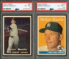1957 and 1958 Topps Pair of Mickey Mantle PSA Graded Cards