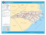 Large detailed map of North Carolina state. North Carolina state large ...
