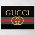 Gucci ️ logo strisce verdi e rosse quadro stampa su tela guo13