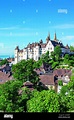 Kanton Neuenburg: Neuchatel, Schloss Neuenburg oberhalb der Stadt ...