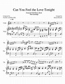 Can You Feel the Love Tonight C to D major (Piano and Violin) Sheet ...