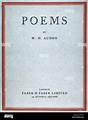 W.H. AUDEN: POEMS, 1930. /nCover of Wystan Hugh Auden's 'Poems ...