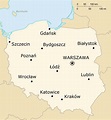 Mapa de ciudades de Polonia: ciudades principales y capital de Polonia