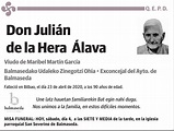 Esquela de Julián de la Hera Álava : Fallecimiento | Esquela en El Correo