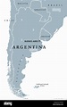 Argentinien politische Karte mit Hauptstadt Buenos Aires, nationale ...