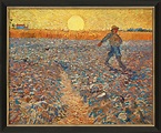 Bild "Sämann bei untergehender Sonne" (1888), gerahmt von Vincent van ...