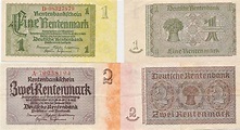 Deutschland Deutsches Reich 1 und 2 Rentenmark, 2 Scheine 30.1.1937 ...