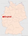 Krefeld auf der Deutschlandkarte