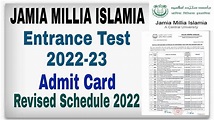 Jamia Millia Islamia Entrance Test Admit Card 2022 | jamia Millia ...