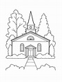 Church Building Drawing at GetDrawings | Free download