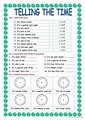 Telling the time general vocabulary…: English ESL worksheets pdf & doc