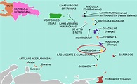 Mapa de Santa Lucía - datos interesantes e información sobre el país