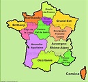 France Regions Map | New regions of France - Ontheworldmap.com