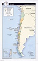 Large detailed administrative divisions map of Chile with marks of ...
