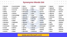 1000+ Synonyms Words List in English - Word Coach