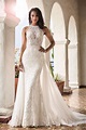 T212056 Romantic Embroidered Lace Wedding Dress with High Halter ...
