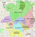 Quartiere di roma sulla mappa - Mappa dei quartieri Romani (Lazio - Italia)